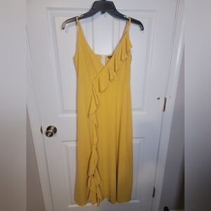 SHEIN 4 Asymmetrical Yellow Ruffle Dress